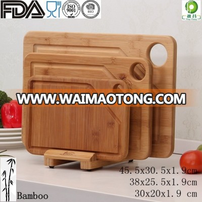 Bamboo wooden cutting chopping board set wood with stand