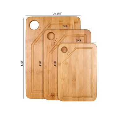 3pcs rectangular bamboo cutting board set with stand