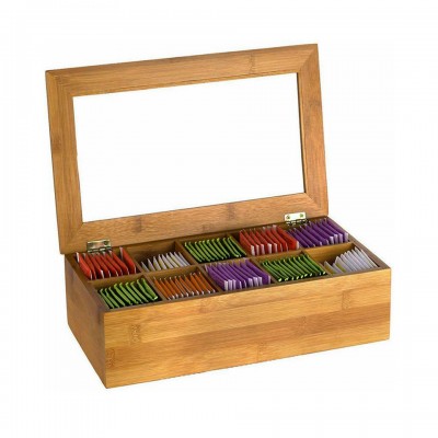 33*20.3*10.8cm customizable size | bamboo environment-friendly multi-slot tea storage box