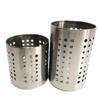 304 stainless steel metal mesh flatware kitchen tools container utensil round holder