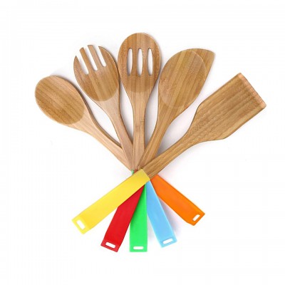 New hot style tableware set | bamboo color rubber head kitchenware set