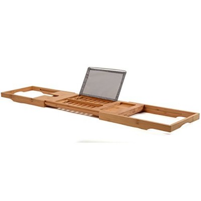 Extendable Bamboo Bath Shelf Bathtub Rack