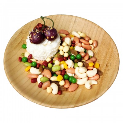 It sells appetizers, cheese, sushi and appetizers with a diameter of 21cm Exquisite bamboo plate