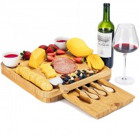 33*33*4cm customizable | classic pull-out square bamboo cheese board