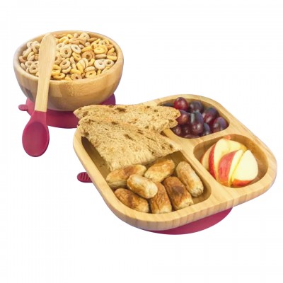 In 2020, the super popular | bamboo is 100% BPA free | bamboo baby feeding bowl and plate combination