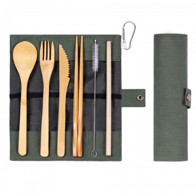 Hot style | online travel, dinner, business travel portable | environmental friendly bamboo tableware set