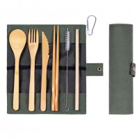 Hot style | online travel, dinner, business travel portable | environmental friendly bamboo tableware set