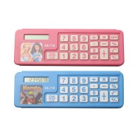 Hot Sale 8 Digit Calculator Students Using Plastic Pencil Box with Calculator