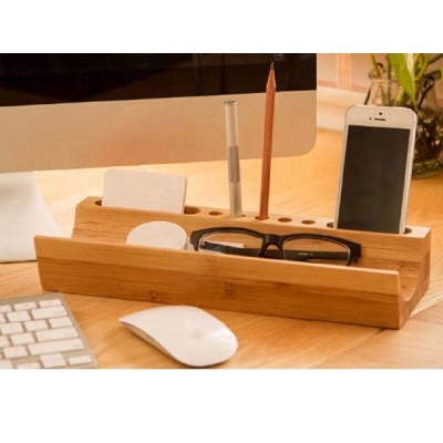 Bamboo Home & office Desk Supplies Organizer