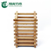 Square shape carbonized color bamboo chopsticks cage