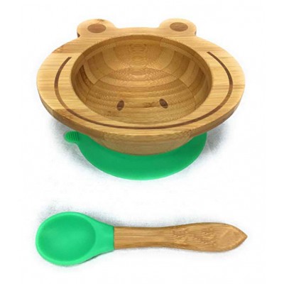 2017 Functional approval baby bowl Silicone bamboo  baby Bowl with lid