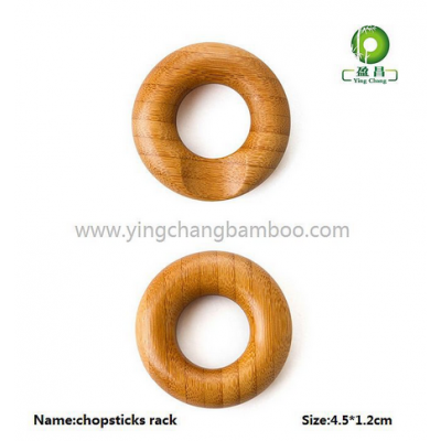 reusable bamboo cute round chopsticks rest