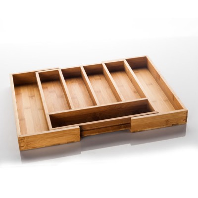 Good Price Wholesale Kitchen Utensil Organizer Storage Bamboo Drawer Cutlery Tray