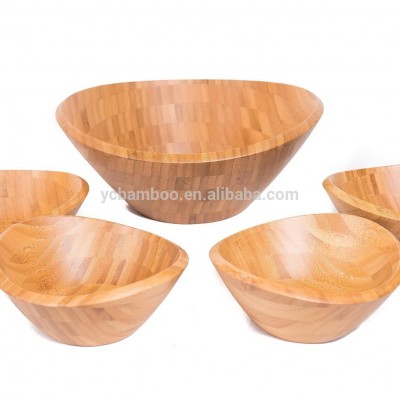 Bamboo salad bowl with salad servers