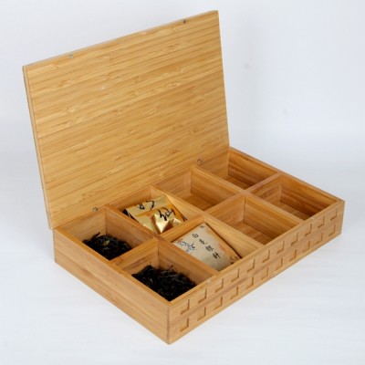 Two Style Bamboo Tea Box 8 Compartment with Competitive Price