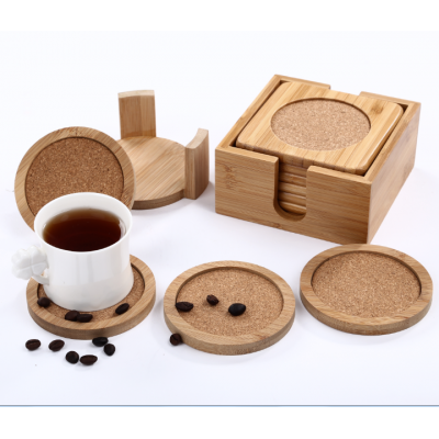 Bamboo Coasters 6 Pack with Holder