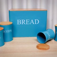 Wooden Bamboo Lids cut board bread box bin