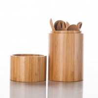 Bamboo wooden mini teaspoon measuring spoon box