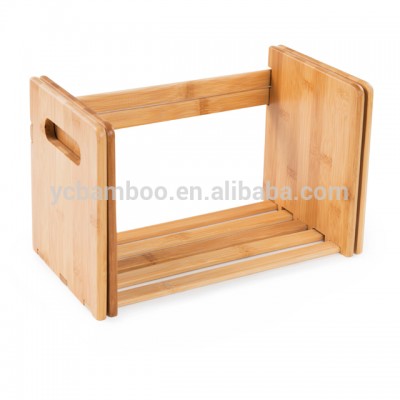 Bamboo Adjustable Bookshelf with 3 open compartments