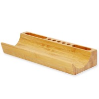 Bamboo wood modern recycled office desk organizer