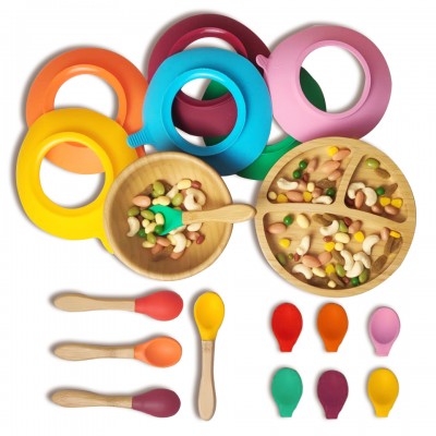 Hot style popular product  Baby feeding needs  bamboo baby bowl,plate,spoon