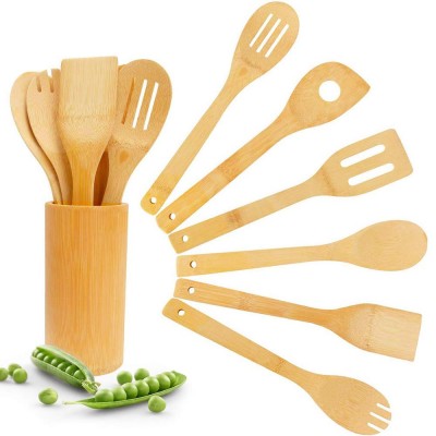 reusable bamboo kitchen accessories cookware sets cooking utensls | six-piece kitchenware set