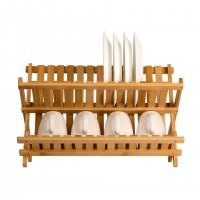 Eco-friendly Bamboo folding Kitchen Dish Rack plate holder