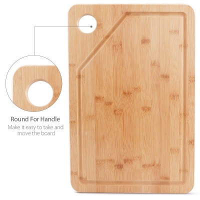 Large vegetable meat organic custom kitchen wood bamboo cutting board With Grooves