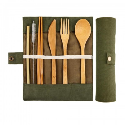 100% Natural Hot sale Amazon Food safety eco friendly Travel Bamboo Cutlery Set With Package