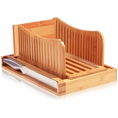 33*18.4*14cm customizable | with steel cutter and breadcrumbs tank | bamboo bread slicer