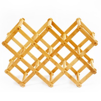 foldable bamboo wooden wine rack