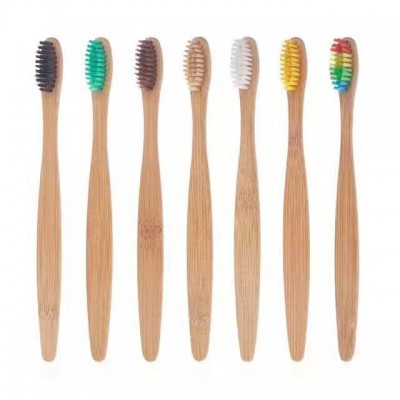 bamboo wooden toothbrush with soft medium bristles