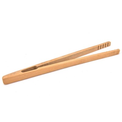 12 pack Toast Tongs - 7 inch Bamboo Tongs for Toast, Bread, Fruit and Pickles