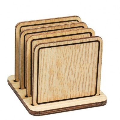 Round Blank Bamboo Coaster Laser Set Wood Bamboo Coaster